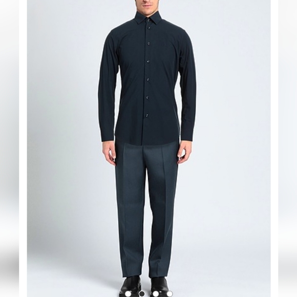 Cavalli Class Mens Black Slim Fit Logo Dress Shirt, size 15,5 - Picture 1 of 14